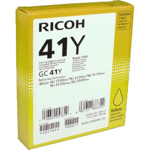 Tusz Ricoh GC 41Y / 405764 Yellow do drukark (Oryginalny) [2.2k]